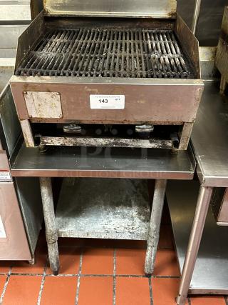 Commercial Stainless Steel Natural Gas-Powered Countertop Char Broiler! With Grooved Grates! On Legs!