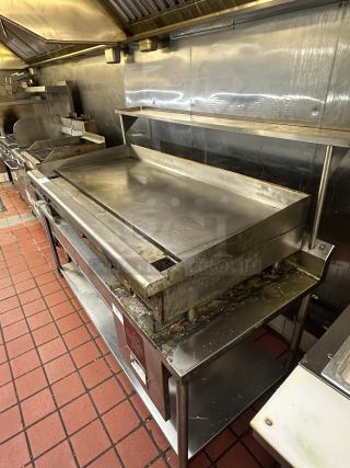 Commercial Stainless Steel Natural Gas-Powered Countertop Flat Griddle! With Back & Side Splash! With Legs!