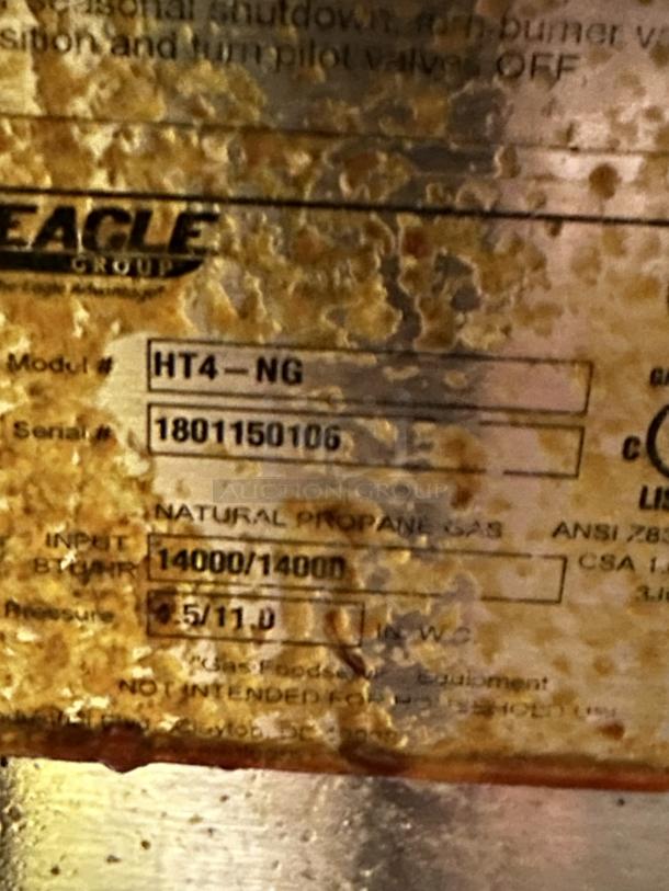 Eagle Natural Gas Four Pan Sealed Well Water Bath Steam Table w/ Cutting Board and Under Shelf. 30,000 BTU - Image 4 of 4