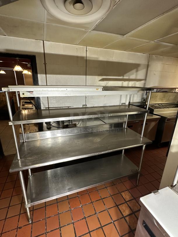 Eagle Stainless Steel Commercial Table w/ Back Splash and Under Shelf. Additional Stainless countertop shelf welded to top. - Image 1 of 3
