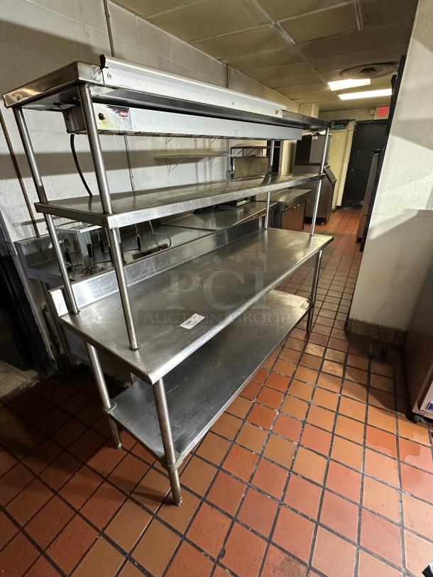 Eagle Stainless Steel Commercial Table w/ Back Splash and Under Shelf. Additional Stainless countertop shelf welded to top. - Image 2 of 3