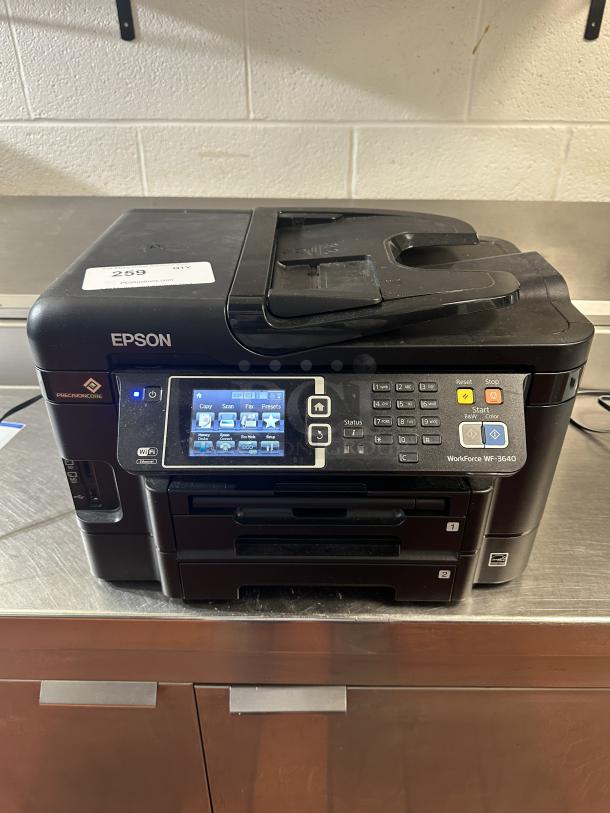 Epson Printer Workforce WF-3640, Powers On - Image 1 of 3