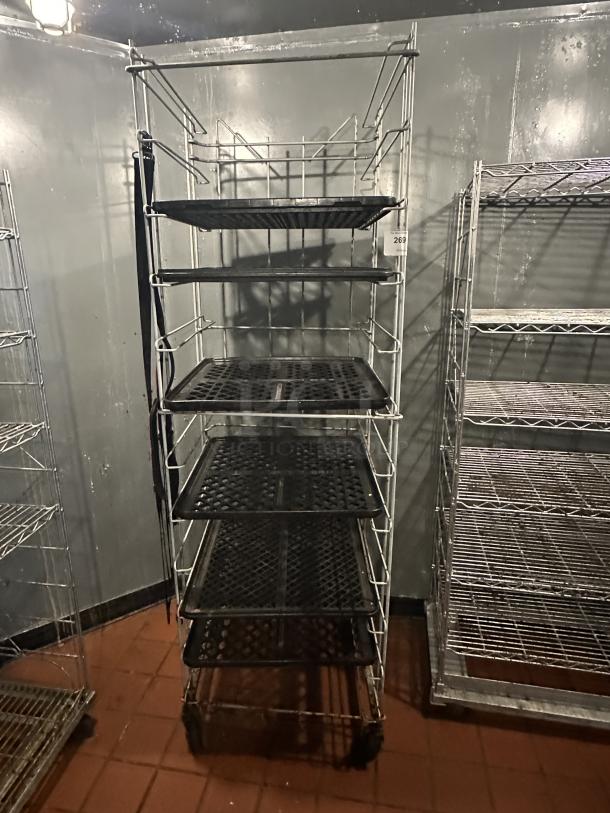 Wire Frame, with Plastic Trays, on Casters - Image 1 of 1