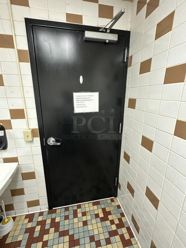 Steel Door with Closing Cylinder, Locking Handle
40" x 86" x 6" Complete Frame - Image 1 of 3