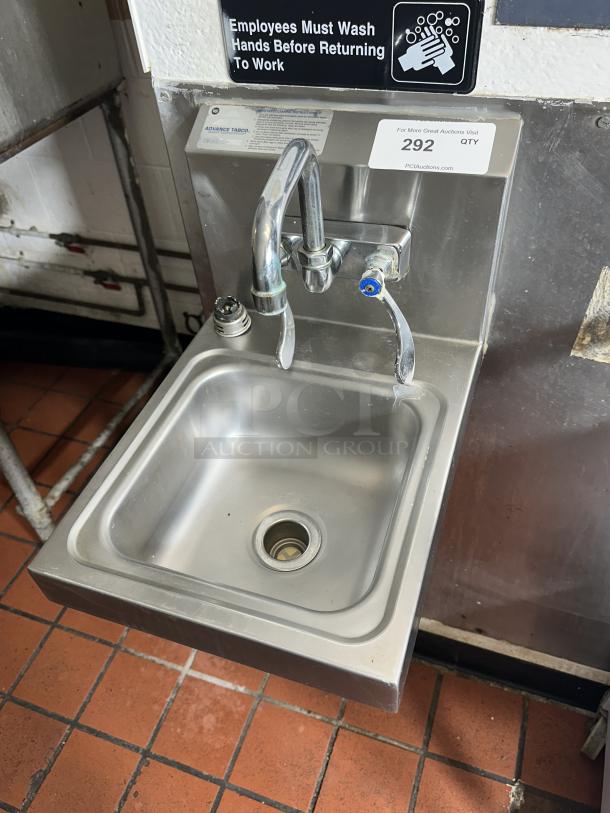 Advance Tabco 7-PS-22 Space Saving Hand Sink with Deck Mount Faucet - Image 1 of 1