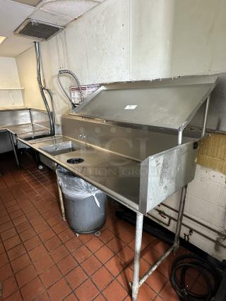 Stainless Steel Commercial Right Side of Dishwasher, Dirty Side Dish Table w/ Faucet, Handles and Spray Nozzle & Glass Rack Shelf
