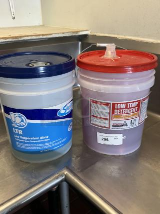 Low Temp Detergent Two Thirds Full, Low Temp Rinser One Third Full