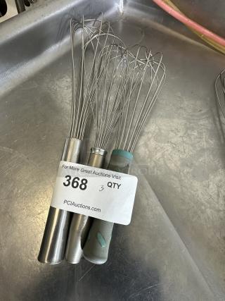 (1) 16" Stainless Steel French Whip / Whisk
(2) 12" Stainless Steel French Whip / Whisk
3xBid