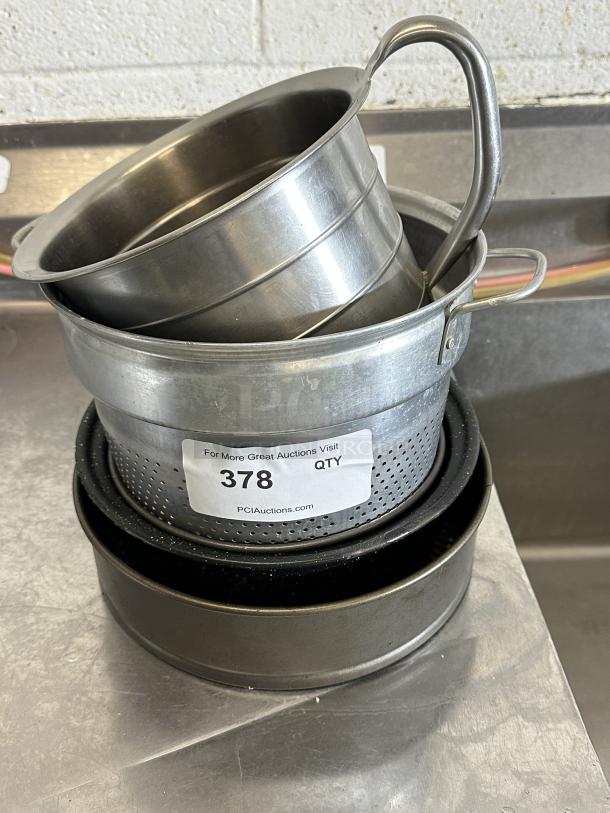 Strainers, Water Pitcher and 2 cake pans - Image 1 of 1