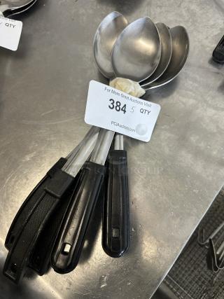 13" Solid Stainless Steel Basting Spoon with Coated Handle