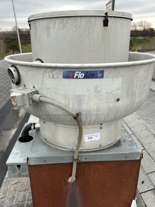 AWESOME! FloAire Model BDU18 Commercial Mushroom Exhaust Unit w/ Marathon Model QC 56T17D5342B Motor 208-230/240 Volts, 3 Phase. 40x40x34.5
BUYER MUST REMOVE Optional Removal $250 Separate from Bid