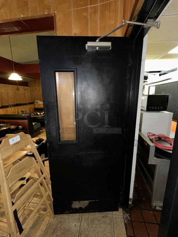 Metal Commercial Swinging Kitchen Doors. BUYER MUST REMOVE. 35x1.5x78. 2 Times Your Bid! - Image 2 of 4