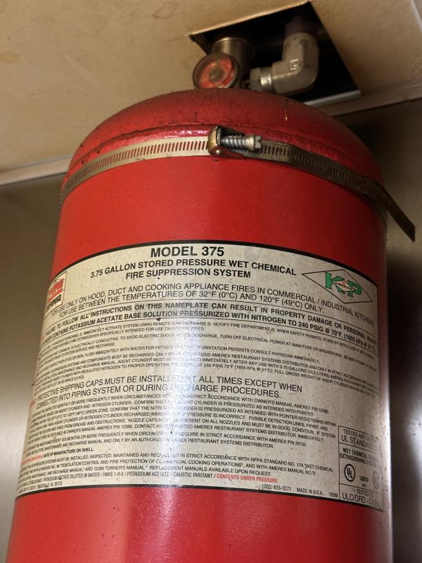 Amerex Fire Suppression Tanks and Control Box. BUYER MUST REMOVE. Fire Suppression System, Mechanical Release
Optional Removal Charge $250 separate from your Bid - Image 2 of 6