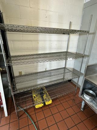 24" x 60" Chrome Wire Shelf Kit with 7 Can Racks and 74" Posts