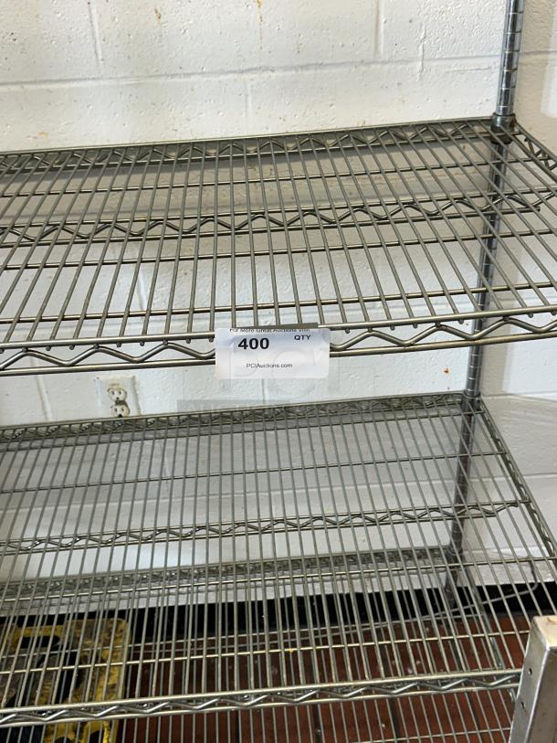 24" x 60" Chrome Wire Shelf Kit with 7 Can Racks and 74" Posts - Image 2 of 2