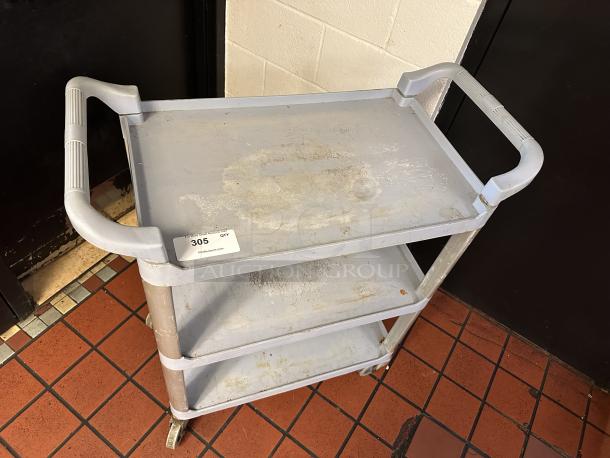 Rubbermaid Xtra 300 lb. Three Shelf Utility Cart / Bus Cart 40" x 20" x 37" on Casters - Image 2 of 2