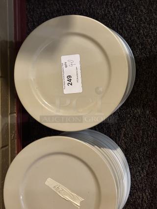12" Round Bright White Coupe Stoneware Plate 
40xBid