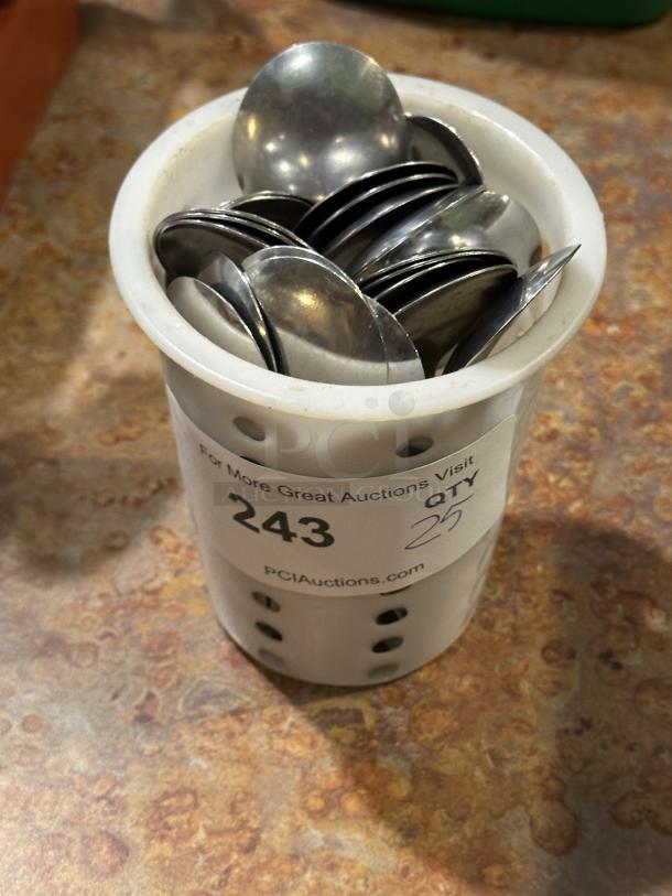 Choice Windsor 5 7/8" 18/0 Stainless Steel Bouillon Spoon 
25xBid - Image 1 of 1