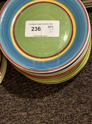 10 1/2" Colored Plate 
15xBid