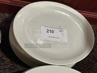 12 1/2" x 8 7/8" Ivory (American White) Wide Rim Rolled Edge Oval Stoneware Platter 
10xBid