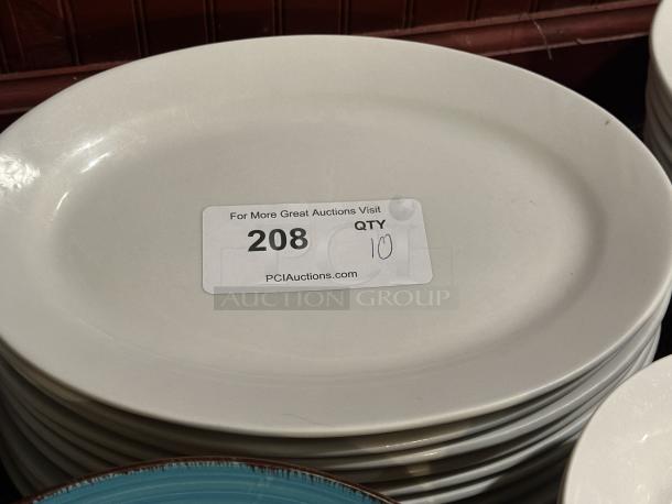 12 1/2" x 8 7/8" Ivory (American White) Wide Rim Rolled Edge Oval Stoneware Platter 
10xBid - Image 1 of 1