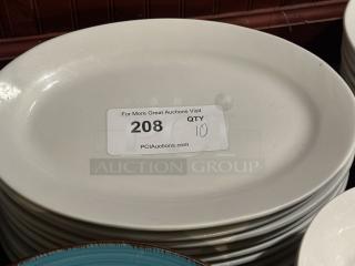 12 1/2" x 8 7/8" Ivory (American White) Wide Rim Rolled Edge Oval Stoneware Platter 
10xBid