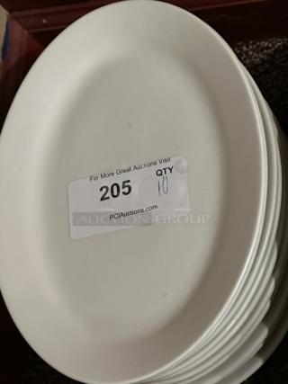 12 1/2" x 8 7/8" Ivory (American White) Wide Rim Rolled Edge Oval Stoneware Platter 
10xBid