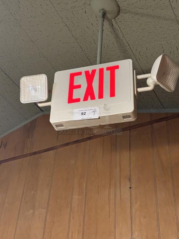 Simkar Exit Sign, powered on and working - Image 1 of 4