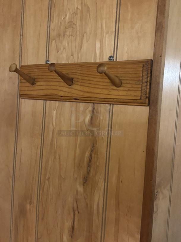 2 Wall Coat Hooks, 3 Pegs but 1 is missing on one of them - Image 1 of 2