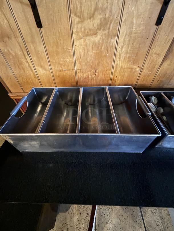 Silverware and Silverware Holders, both stainless steel, 2 trays, all silverware included - Image 2 of 2