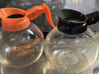 Lot of 2 Coffee Pots, Glass, 1 Regular 1 Decaf - Item #1177123