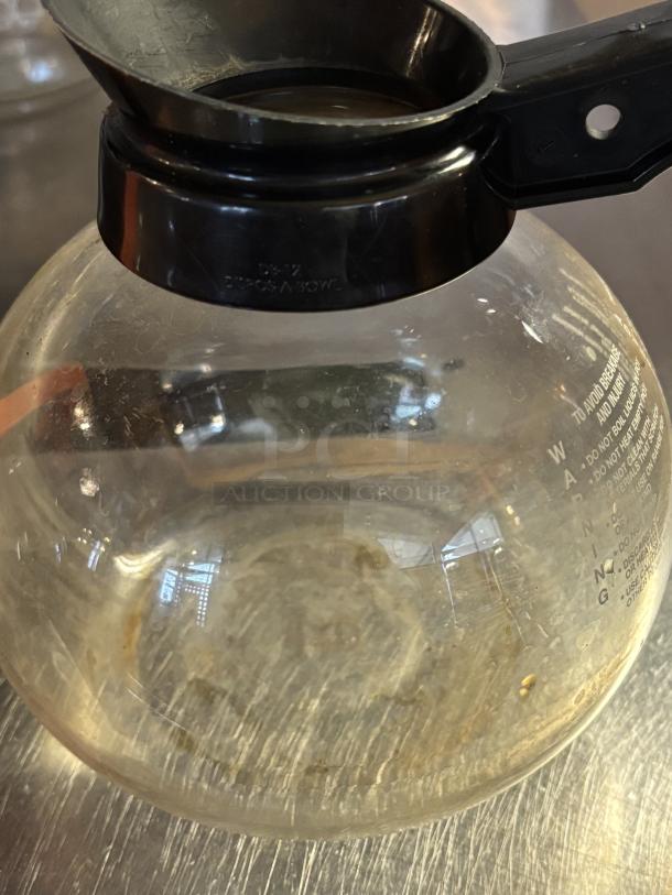 Lot of 2 Coffee Pots, Glass, 1 Regular 1 Decaf - Image 2 of 3