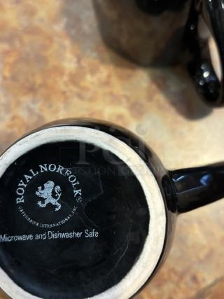 Lot of Grey and Black Coffee Mugs, 12 oz