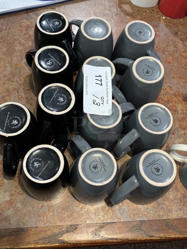 Lot of Grey and Black Coffee Mugs, 12 oz - Image 3 of 3