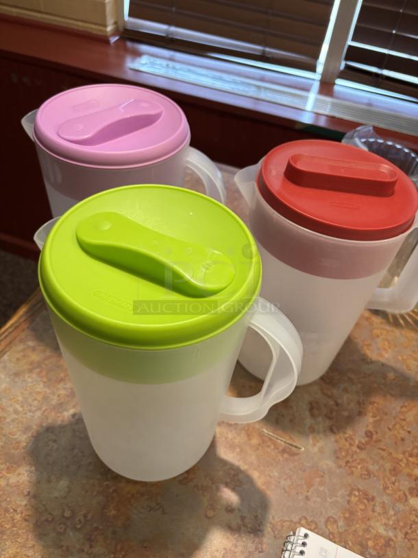 Lot of 3 Plastic Pitchers, 1 Gallon Each - Image 1 of 2