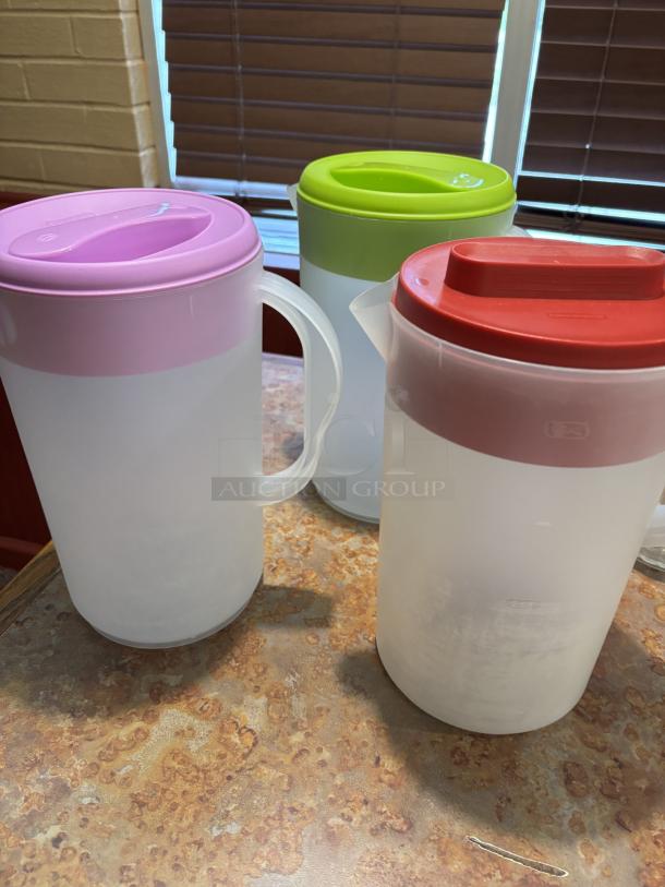 Lot of 3 Plastic Pitchers, 1 Gallon Each - Image 2 of 2