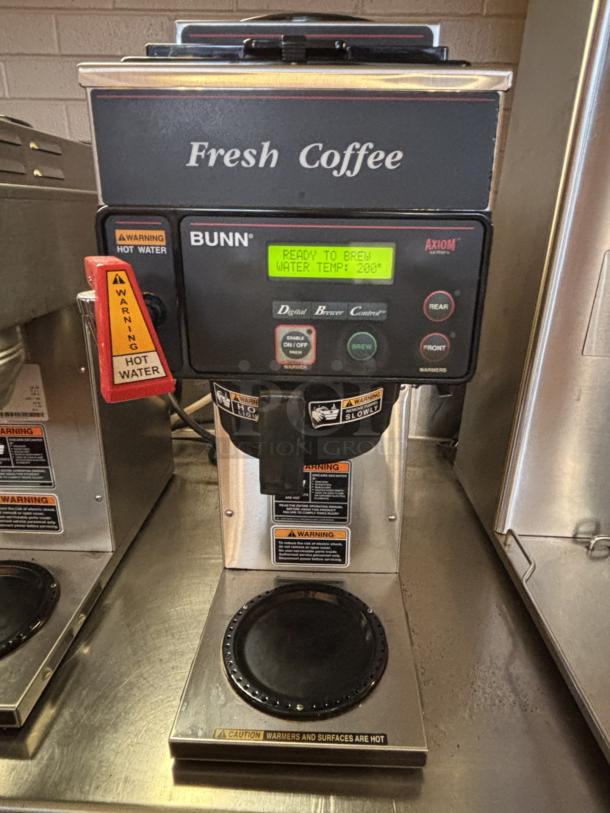 BUNN Coffee Brewer with 1 lower and 2 upper warmers, Model AX10MP-DV-1, 120 Volts, 15 A, 1800 W, Excellent condition - Image 1 of 3