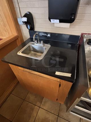 Cabinet, with Wash Sink, Wood with Black Top, 34.5x28x42