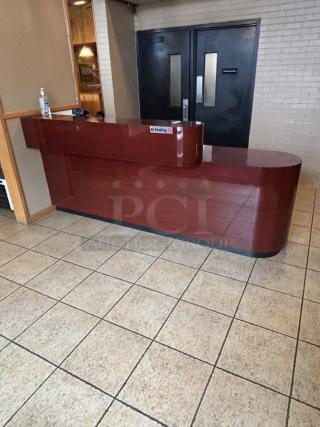 Reception Table, Beautiful Wood, Excellent Condition, 9FT long, 30 wide 46 high - This is a great entry piece for any business