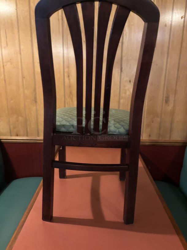 Brown chairs with green seashell print on the seat
4xBid - Image 2 of 3