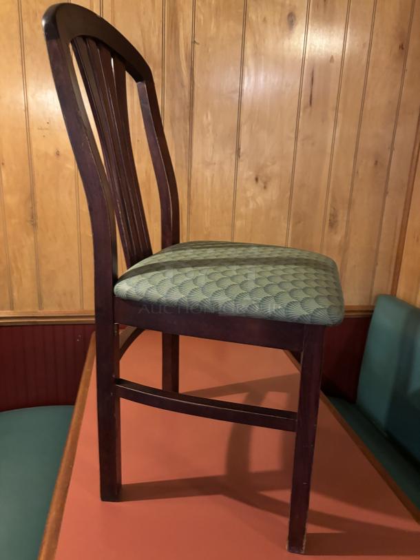Brown chairs with green seashell print on the seat
4xBid - Image 3 of 3