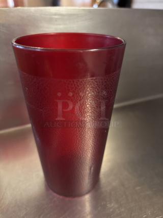 Red Plastic Glass Cups, 8 oz