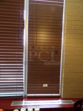 Brown Window Blinds 21x66, great condition, working as should