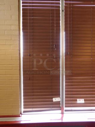 Brown Window Blinds 55 1\2 x 66  great condition, working as should