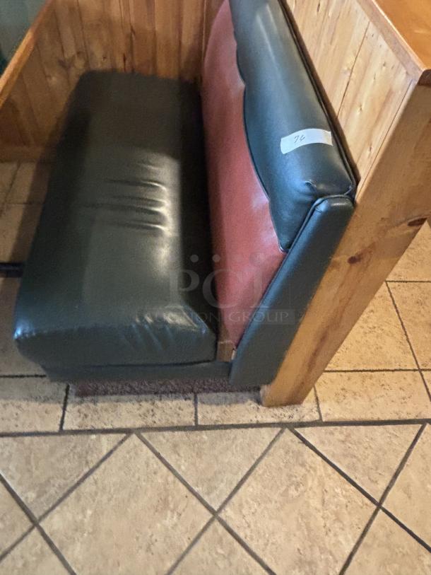 Booths, Brown and Green Singles, 20 inch seat width, 47 inch long, 27 inch back - Image 2 of 2