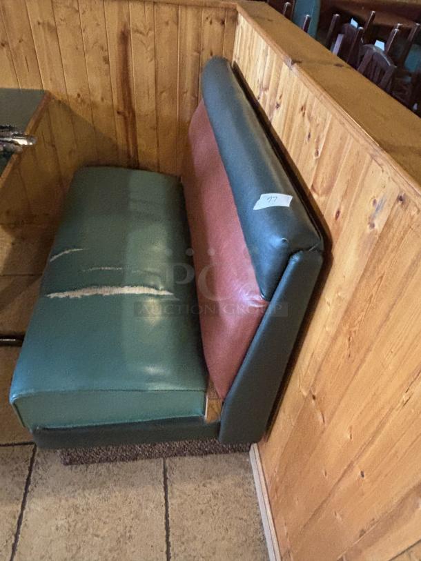 Booths, Brown and Green Singles, 20 inch seat width, 47 inch long, 27 inch back - Image 1 of 2