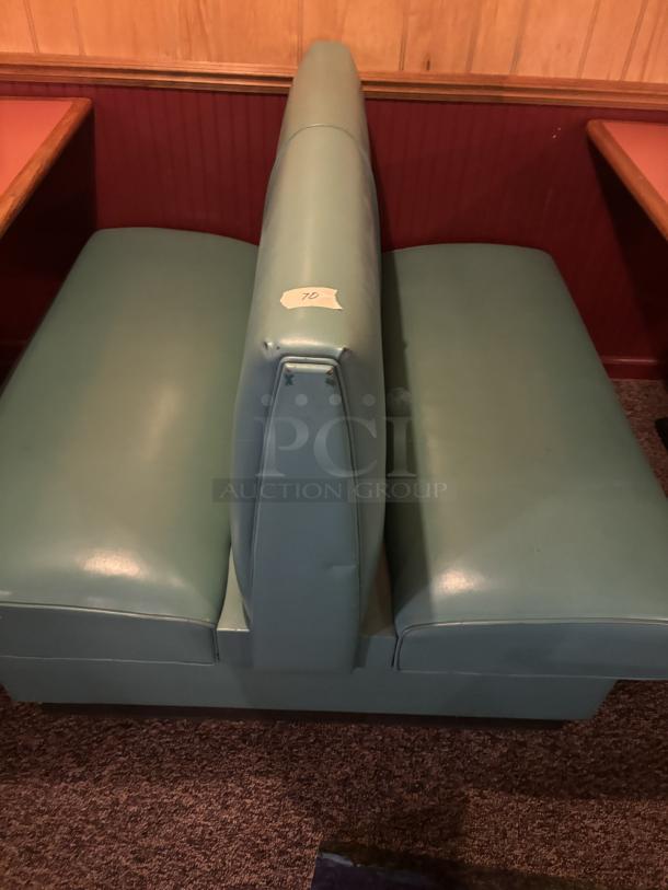 Green Booths Doubles, 20 inch seat width, 22 inch seat back - Image 1 of 1
