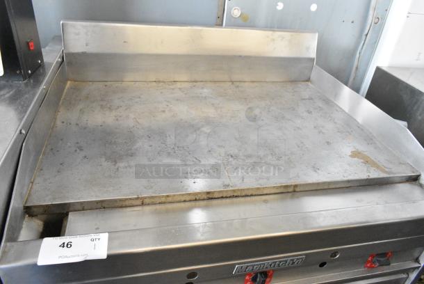 MagiKitch'n Stainless Steel Commercial Natural Gas Powered Flat Top Griddle w/ Thermostatic Controls and Metal Under Shelf. - Image 5 of 5