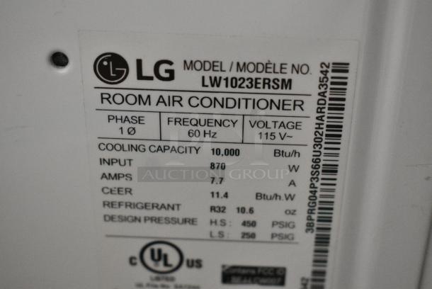 LG LW1023ERSM Window Mount Air Conditioner. 115 Volts, 1 Phase. 10,000 BTU. Tested and Working! - Image 6 of 7
