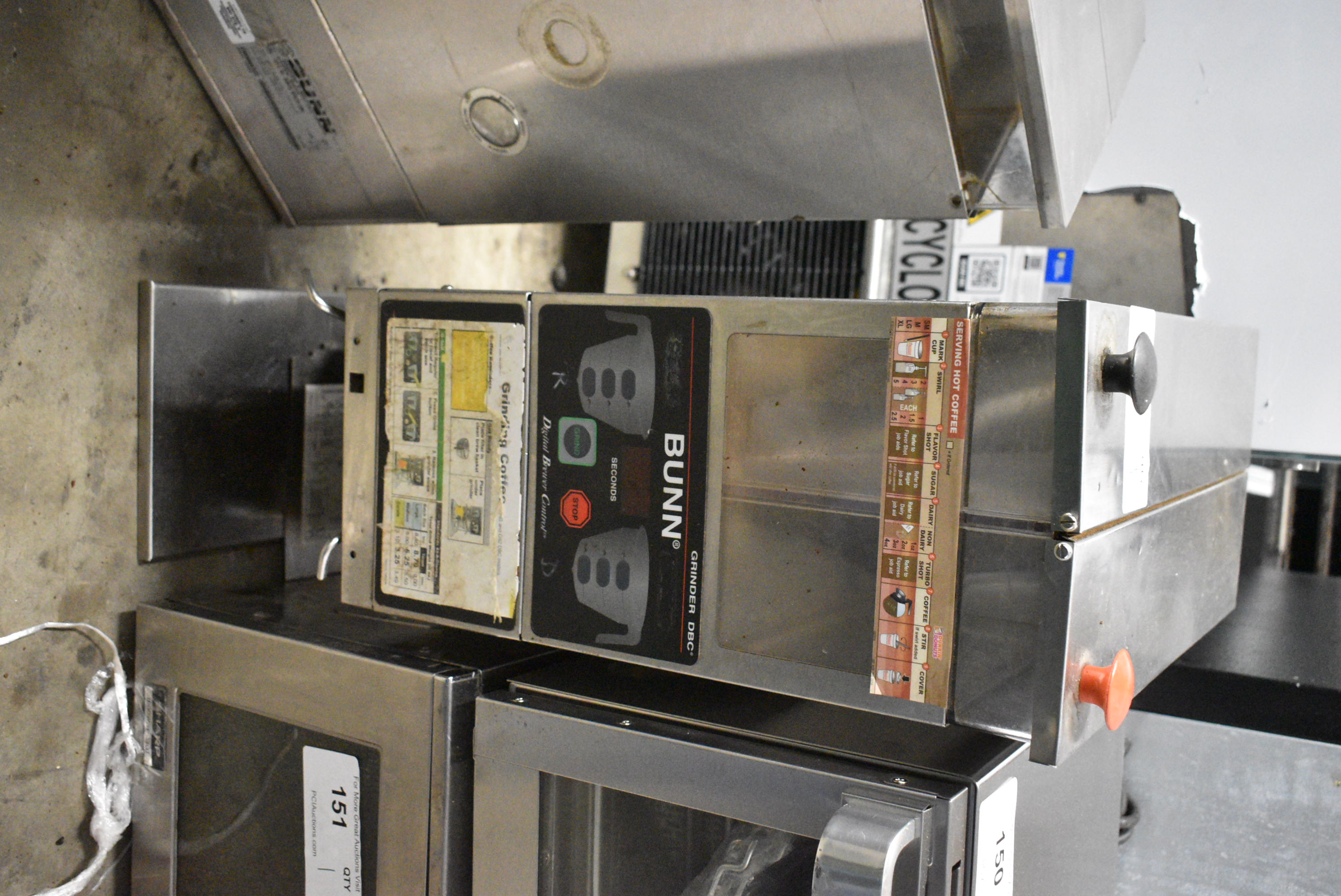 Coffee grinder showing staining and heavy use in internal compartments